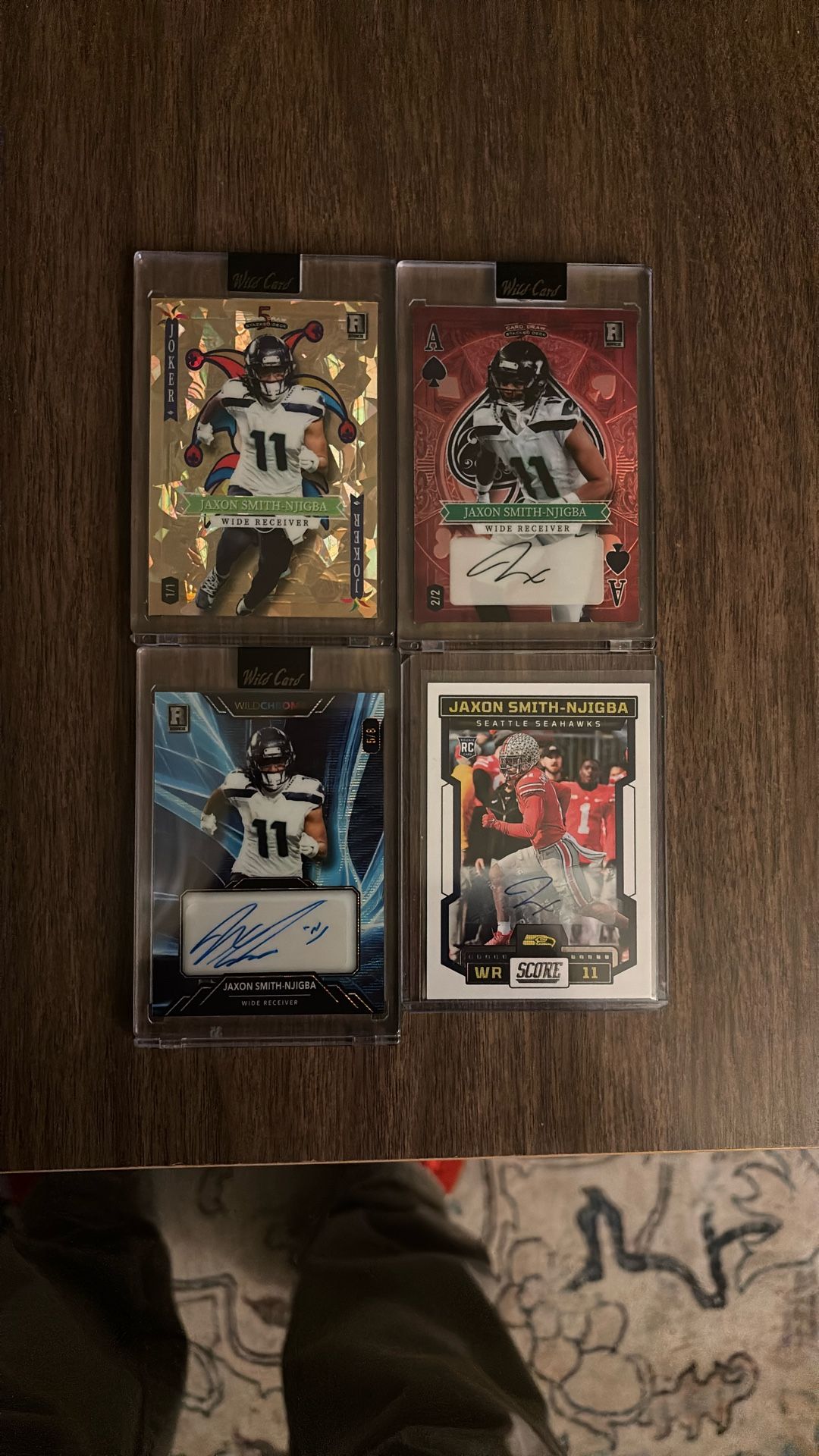 4 Jaxon Smith-Njigba Cards, 3 autographs