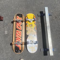 Two Good Skateboards And A Rail 