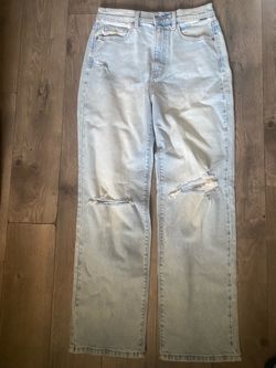 EDIKTED Wide Or Die Wide Leg Jeans – Light Wash – Size L