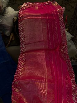 Red and Golden beautiful combination Indian Sari