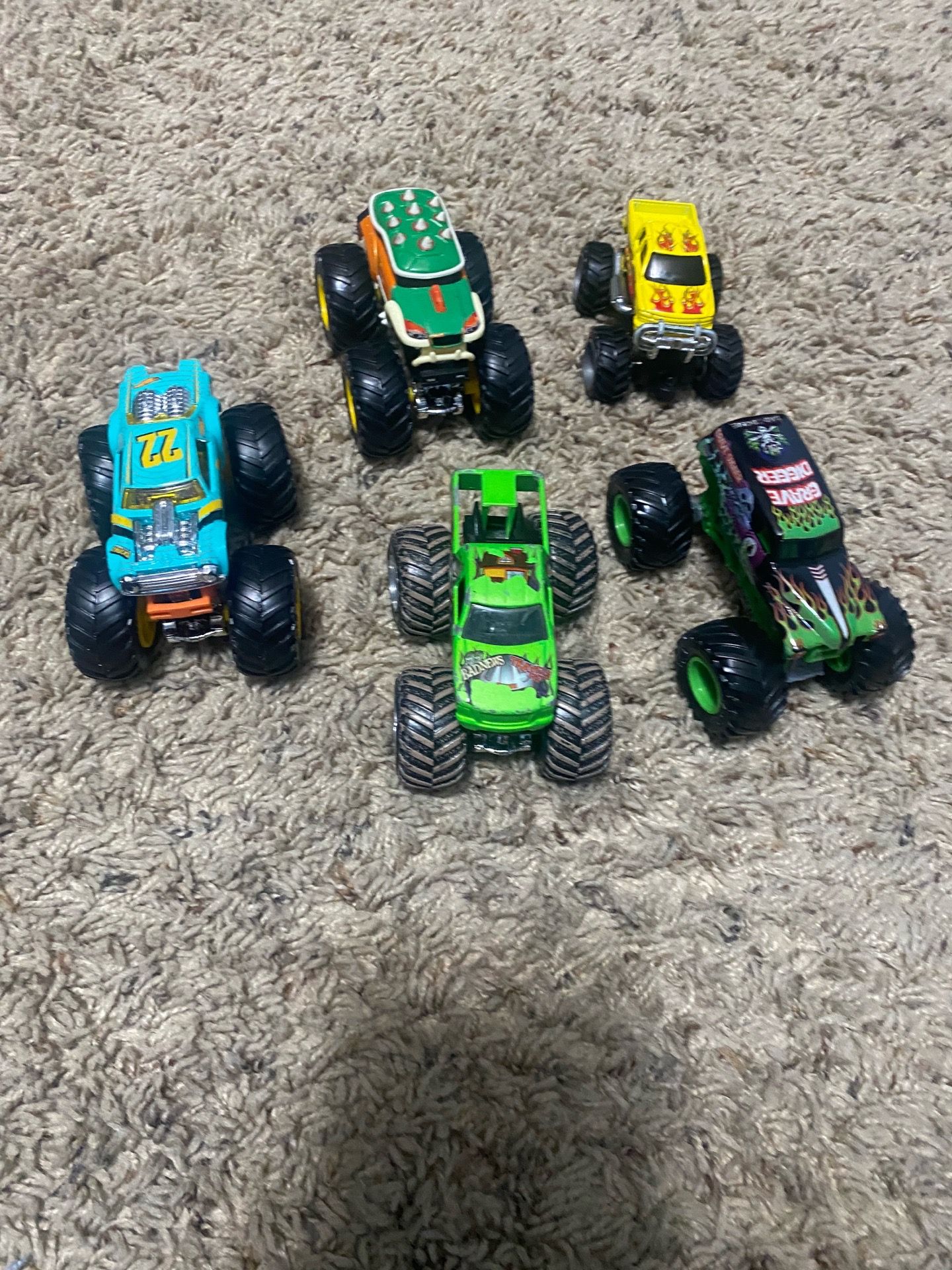 Toy monster trucks lot