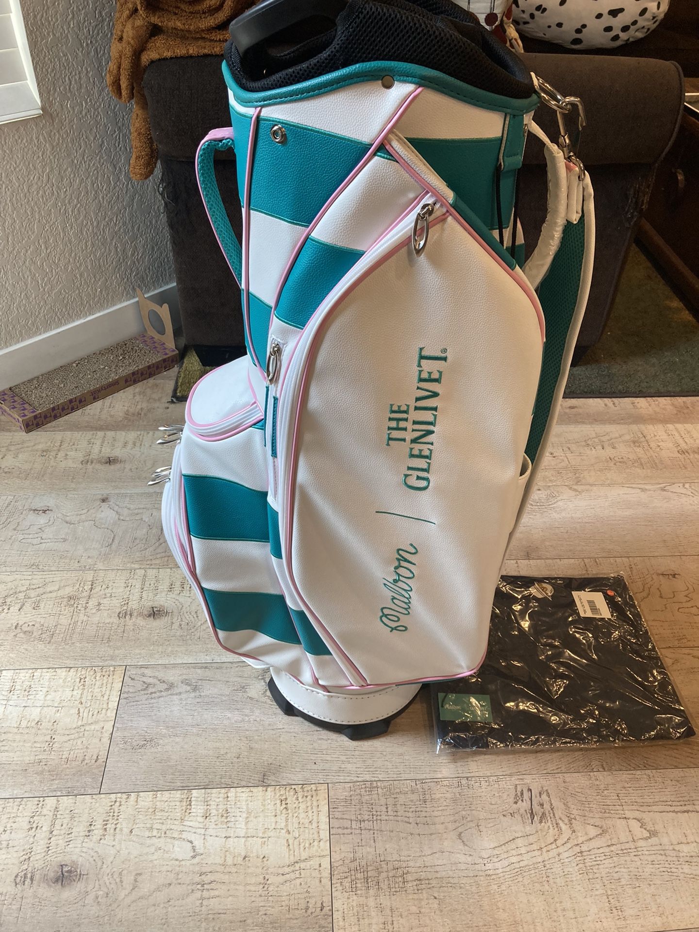 Malbon Golf Cart Bag Glenlivet Rare With Shirt
