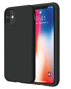 Novus-X Antibacterial iPhone 11 Case Silicone Black[SGS Verified- Shockproof Full Body Protection- Slim Profile- for iPhone 11