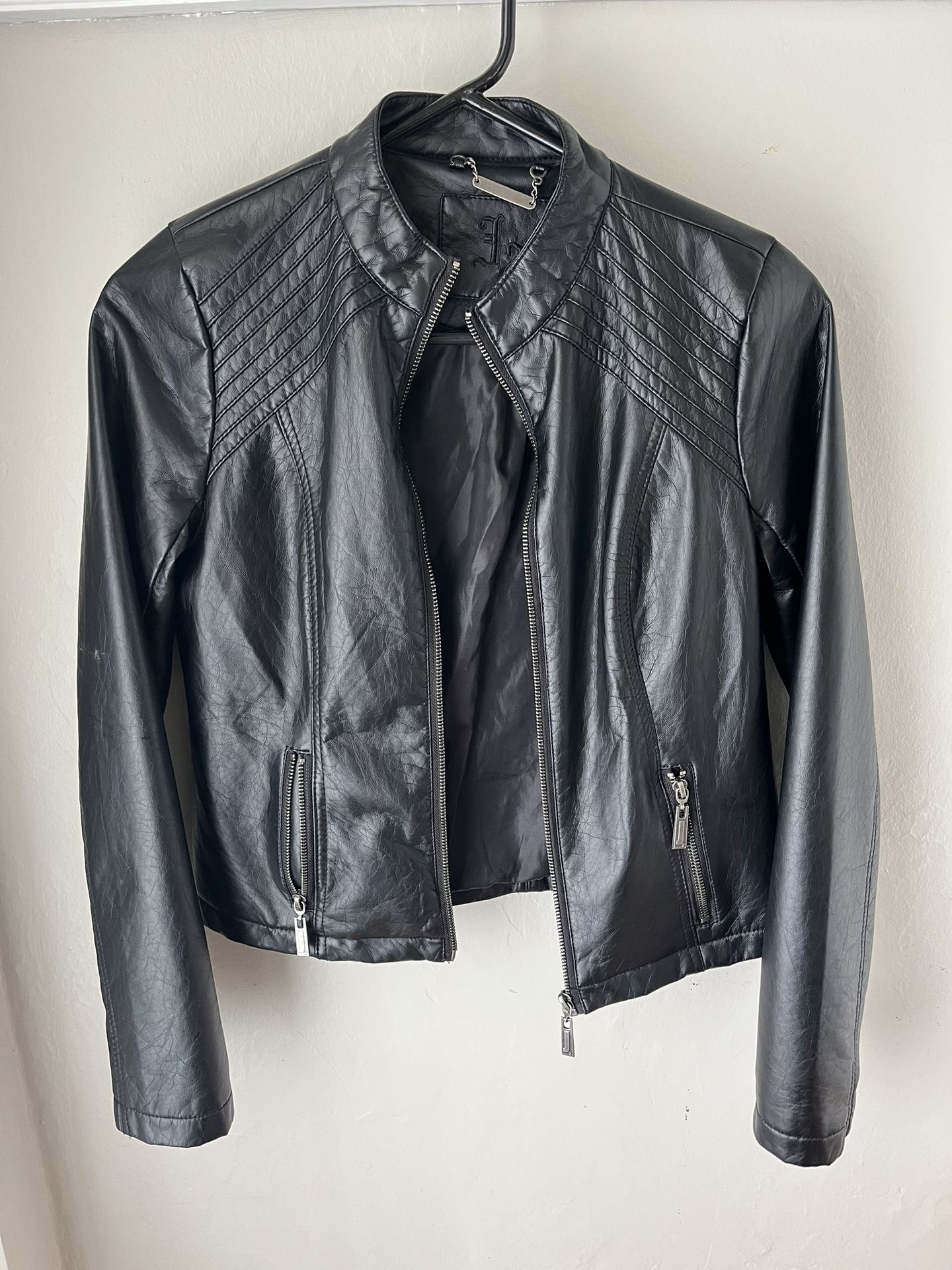 Black “leather” Jacket XS