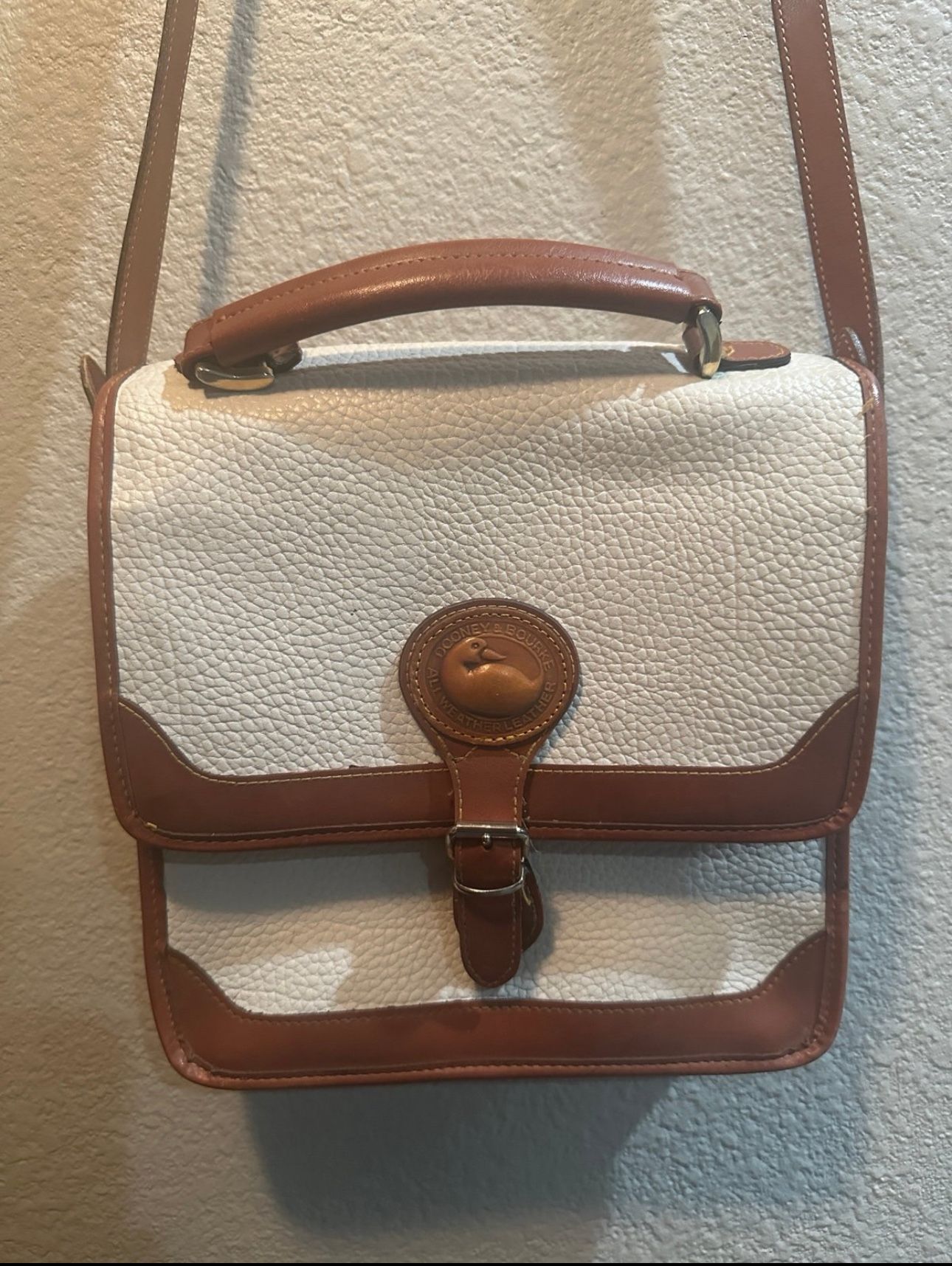 Vintage Dooney & Bourke Satchel Crossbody Brown Leather Berkley Pebble Purse