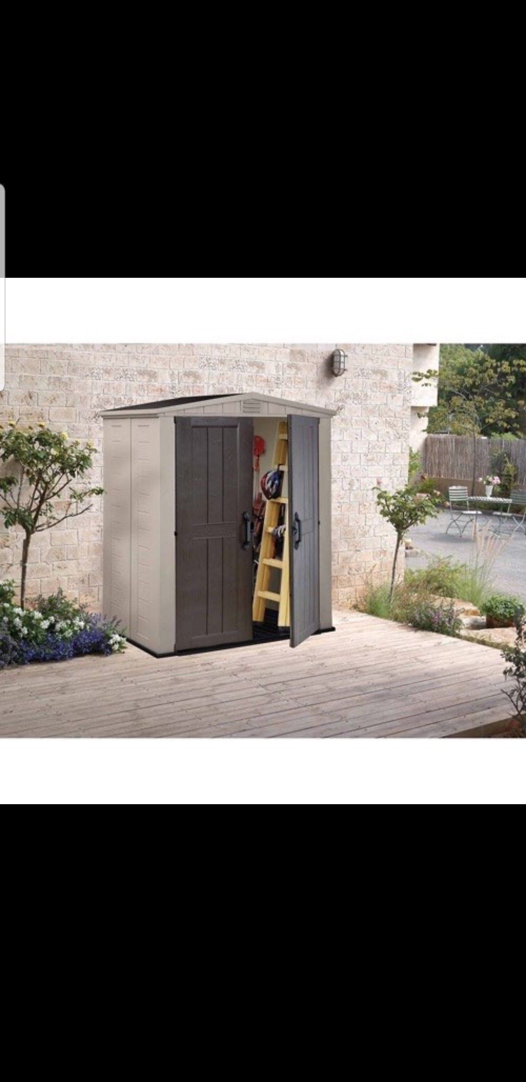 Keter Factor 6' x 3' Resin Storage Shed, Beige/Taupe