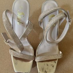 Glitter Heeled Sandals(Rose Gold) Size 9