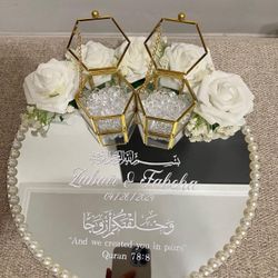 Mirror Ring tray/ wedding ring tray/ Engagement ring tray / Ring holders with flowers