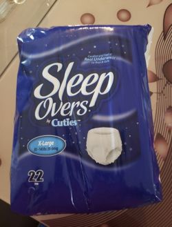 Sleep overs (diapers) 22 pair x-large 85-140lbs