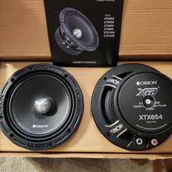Orion XTR XTX-654 6.5" 350W RMS Pro Audio Midrange Speakers 1400W Max 4 Ohm (Pair) RECONED