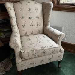 Vintage Queen Anne style Custom Wingback Chair