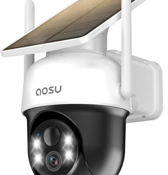 AOSU Solar Camera Security Outdoor - 100% Wire-Free Security Cameras Wireless Outdoor for Home Surve