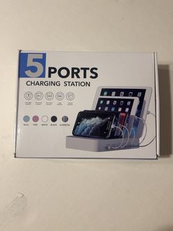 **NEW 5-Port Multi USB Charging Station – 5 Cables Included **