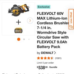 DEWALT electric saw 60v