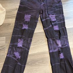 New Puple Ripped Jeans