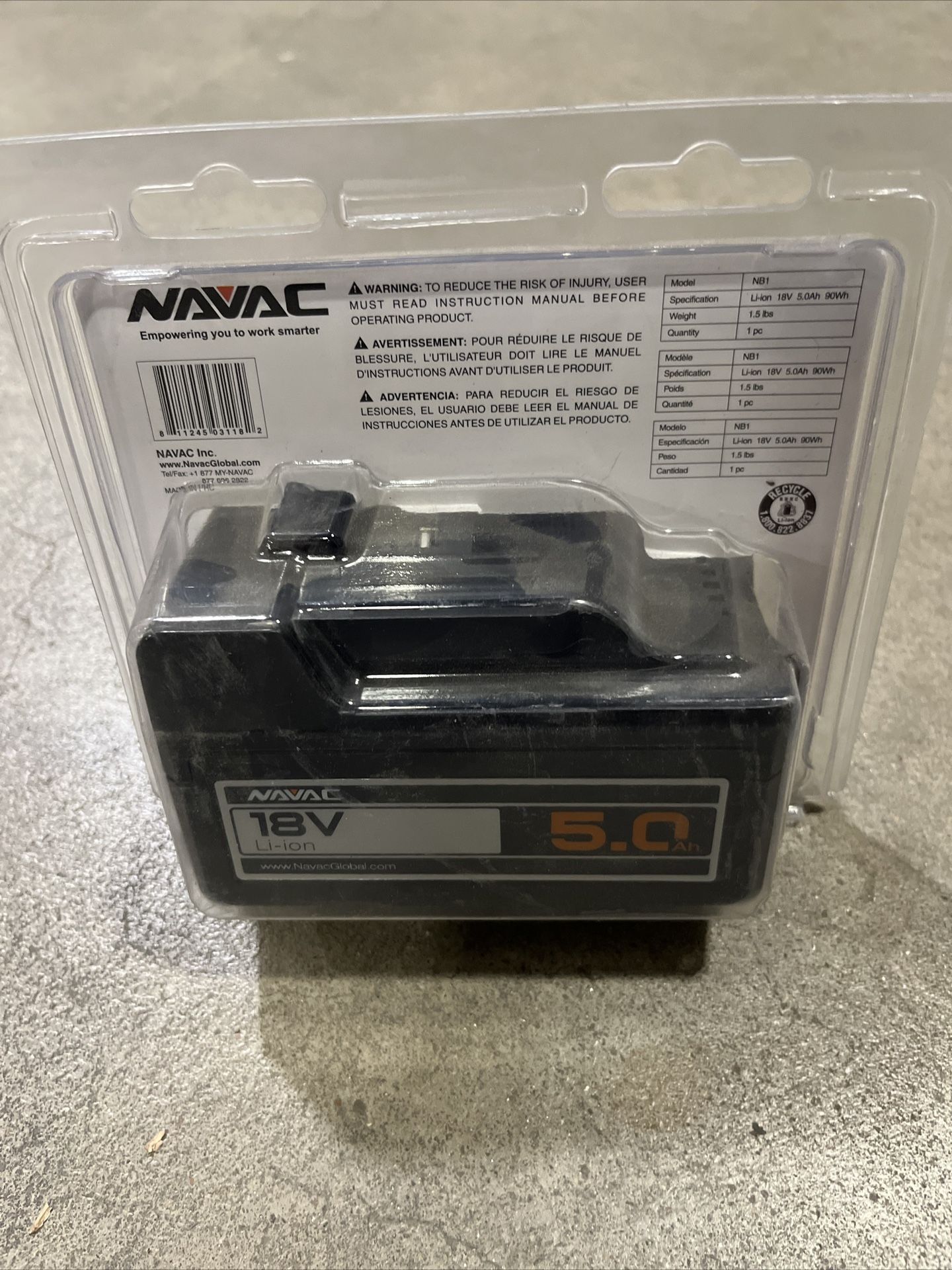 Navac Vacuum Pump Battery