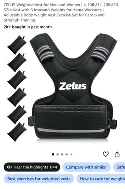 ZELUS Weighted Vest with 6 Ironsand Weights