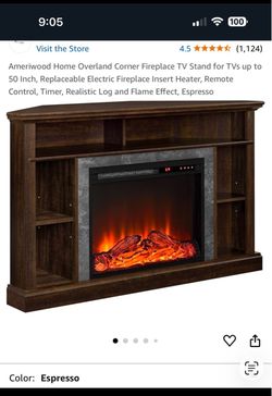 Corner piece electric fireplace