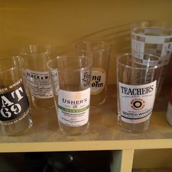 Scotch Whiskey/Beer Advertisement Glasses