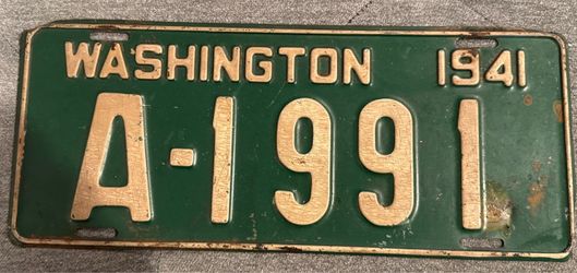 1941 Washington State License Plate A-1991
