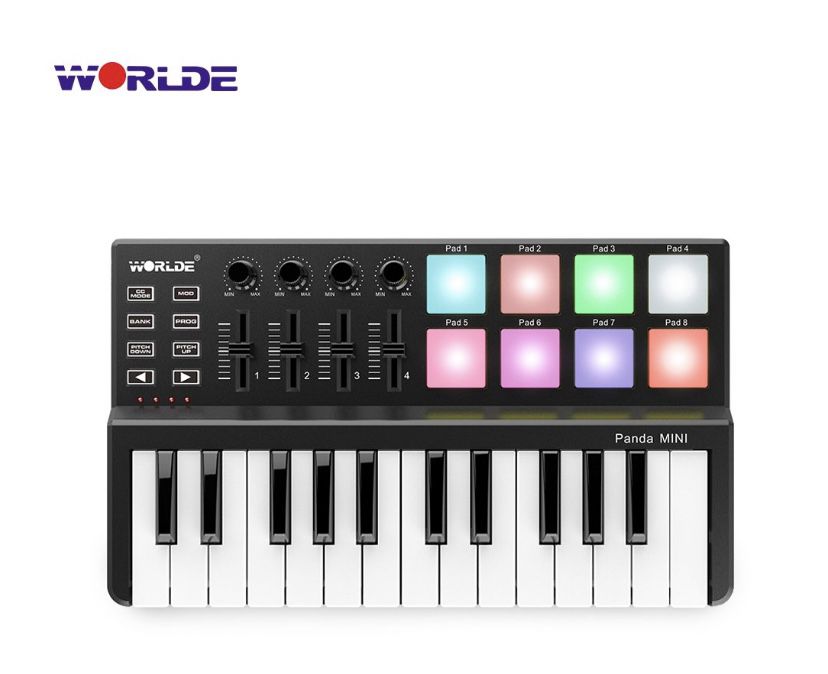 Worlde Panda High Quality 25 Keys USB Keyboard and Drum Pad MIDI Controller NEW