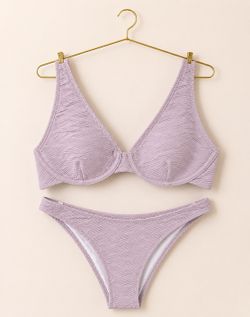 Rhythm Textured Lavender Bikini Set – Size Medium – Gently Worn