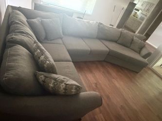 Large Gray U-Shaped Sectional Sofa