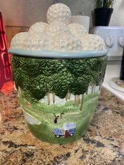 Cookie jar for golfers or a place to hold your golf balls.