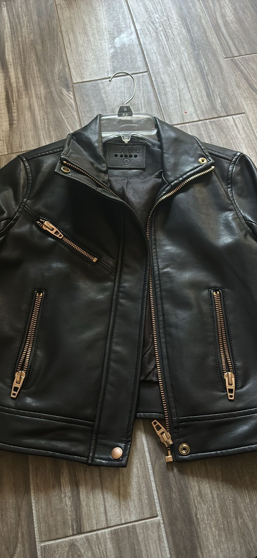 Black Leather Jacket. Size Small