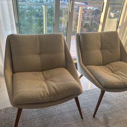 set of 2 Modloft Columbus Upholstered Accent Chairs