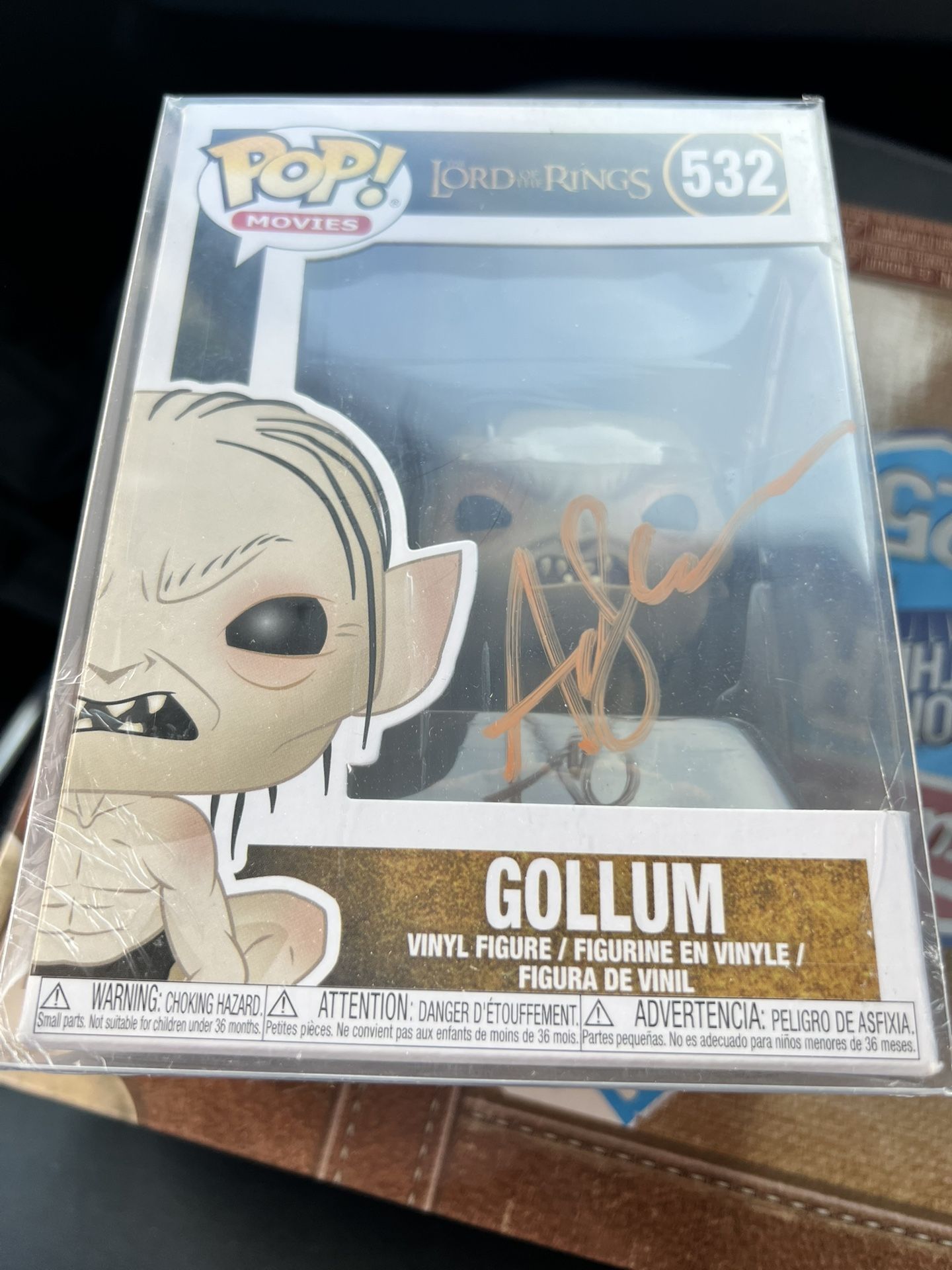 Signed Gollum Funko Pop “andy Serkis” W/ coa
