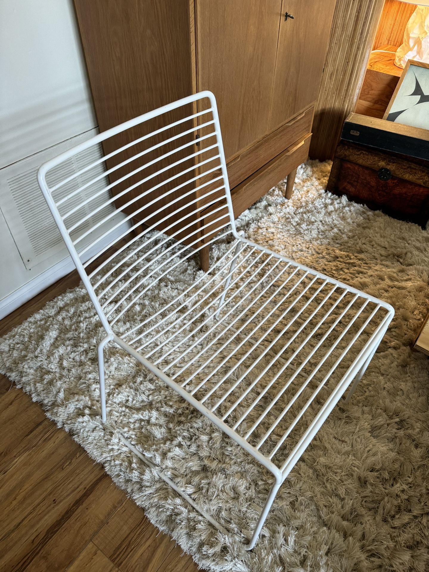 White Metal Designer MCM Hay Chair