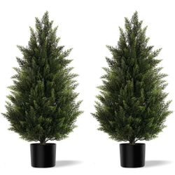 Artificial Topiary Cedar Trees 3FT Tall 2 Set, Outdoor X(194)