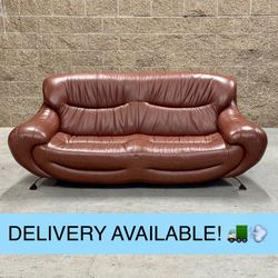 Carmel Real Leather Couch Sofa (DELIVERY AVAILABLE! 🚛💨)