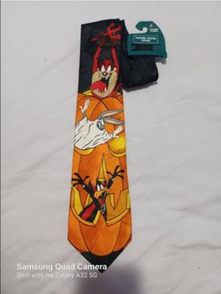 Vintage Looney tunes Halloween pumpkin necktie