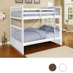 Brand New White Or Brown Full Full Bunkbed
