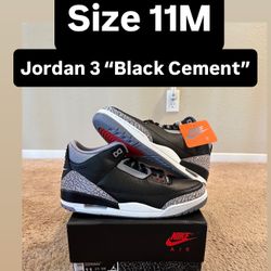 Nike Air Jordan 3 Retro “Black Cement” Size 11M