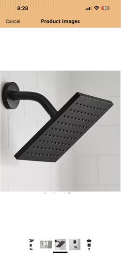 Matte Black Rain Shower Head with Arm