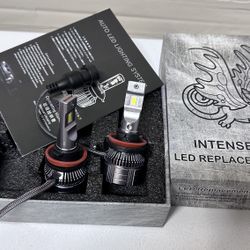 Plug & Play New pair bright white Auto Car LED headlights bulbs H11 / H8 / H9 6000k 13600LM