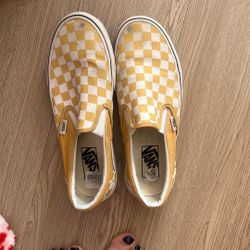 yellow checkered vans