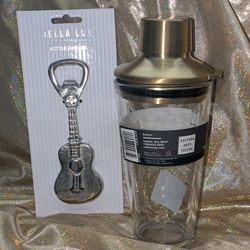 Houdini Glass Cocktail Shaker & Bottle Opener ALL NEW