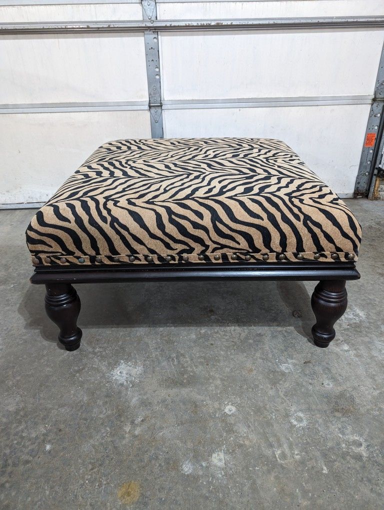 Zebra Print Ottoman 