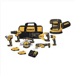 DEWALT 6-Tool 20-Volt Max Brushless Power Tool Combo Kit with Soft Case (2-Batteries and charger Included) & 20-Volt Brushless Cordless Variable Speed