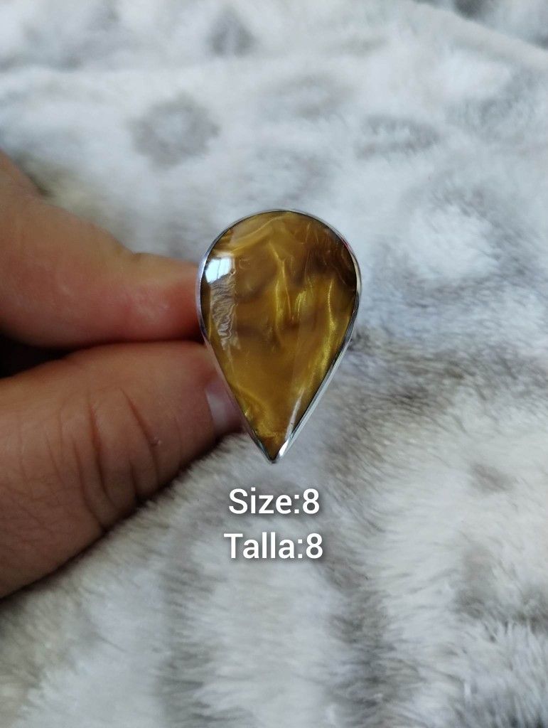 Ambar/Anillo/Talla 8/Plata