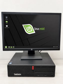 Lenovo ThinkCentre M710s SFF i7 SSD Linux Desktop PC + HP Monitor Bundle