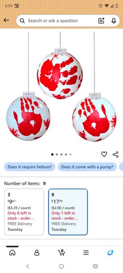 New In Box Set Of 9 Inflatable Halloween Ball Decorations $15