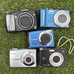 Camera Lot (Untested) Cannon Kodak Panasonic 