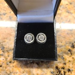 CZ Stud Earrings With Bezel Setting