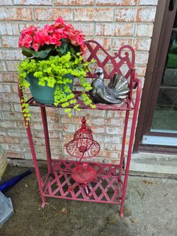 Heavy Duty Wrought Iron Foldable  Shelf, Very Solid,  H 37"1/2, W 20"1/2, D 9"