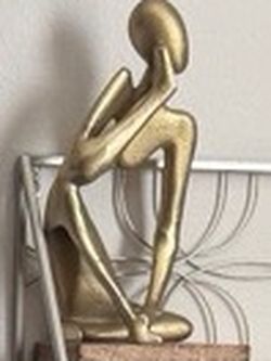Gold Thinker Statue Decor